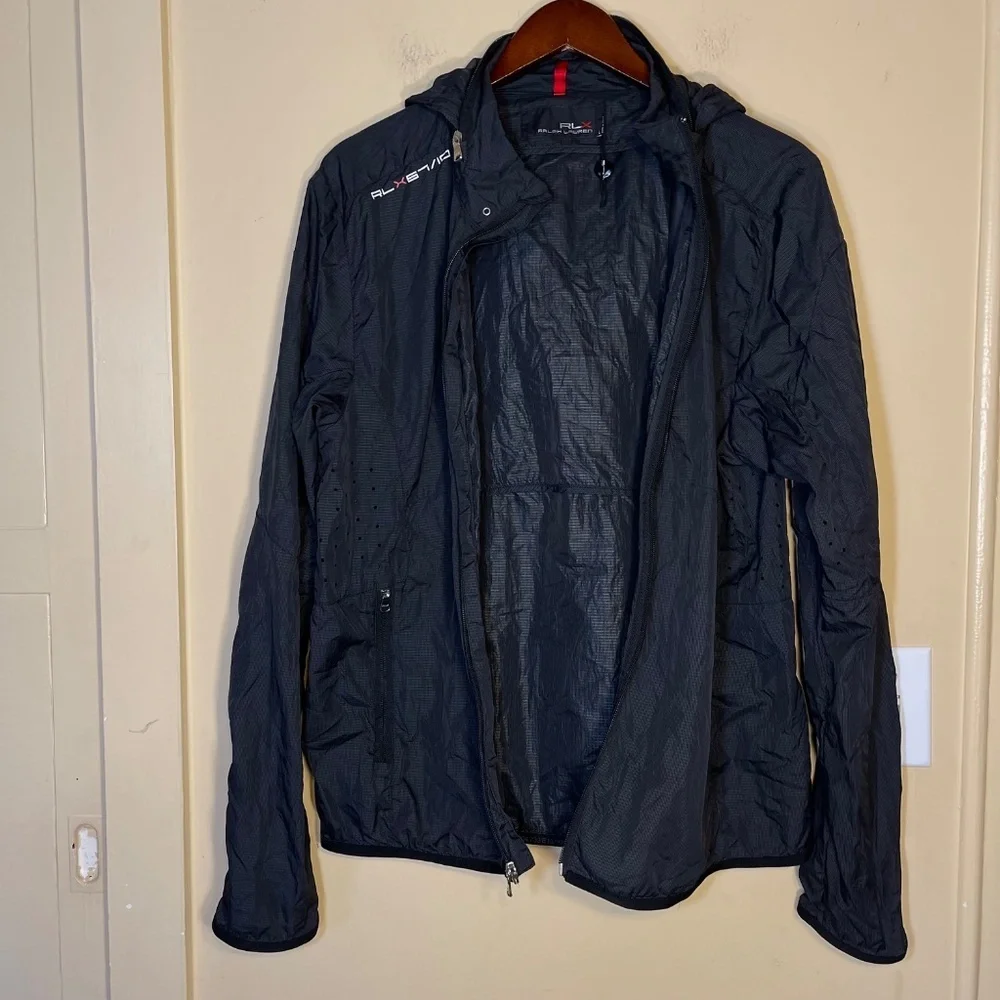 RLX Ralph Lauren Black Lightweight Hooded Jacket